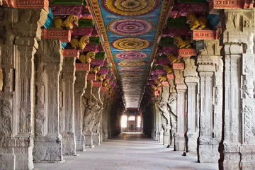 Peel and stick wall murals Place of worship Inside Meenakshi temple