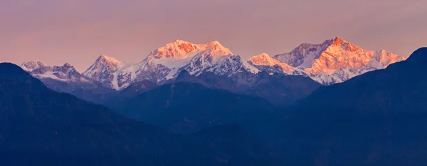 Crédence en verre imprimé Himalaya Vue sur la montagne Kangchenjunga