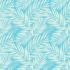 Tropical palm leaves pattern. Trendy print design with abstract jungle foliage. Exotic seamless background. Vector illustration - 170334623