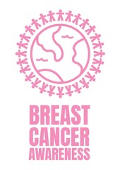 World map and breast cancer awareness concept