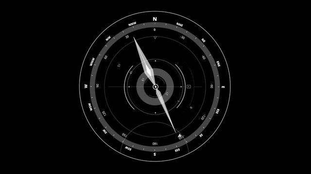 2 different colored compass Head-up-Displays