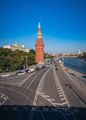 Fototapeta premium View on Kremlin and river Moscow from the Big Moskvoretsky bridge
