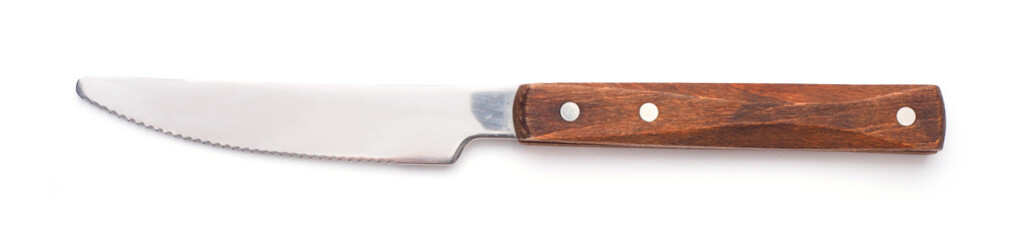 knife wooden handle in white isolated background