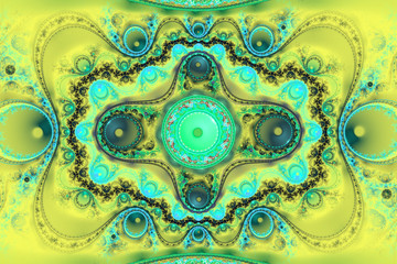 Fractal render wallpaper green pattern