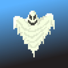Pixel character ghost for games and applications