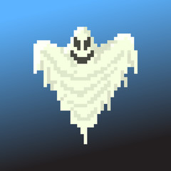 Fototapeta premium Pixel character ghost for games and applications