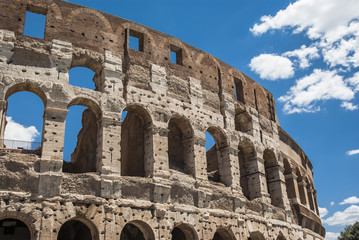 Fototapeta premium View of Colosseum in Rome with blue sky Italy, Europe.