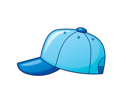 Blue baseball cap vector isolated.