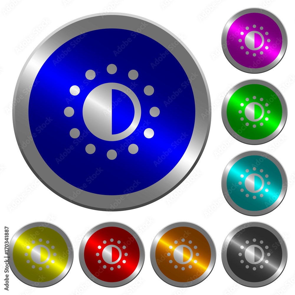 Poster saturation control luminous coin-like round color buttons