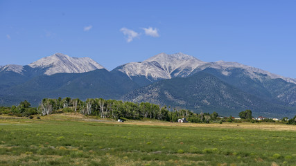 View from State Highway 24 of the Chalk Cliffs near BuenaVista, Colorado, U.S.A.
