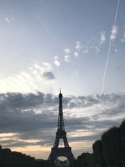 Eiffel Tower clouds in Paris France - 170342263
