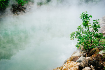 Hot Spring in Taiwan., Beitou thermal valley. Beitou is the land of finest hot spring with Sulphur mineral. Some are for bath but this one is too hot to be bathed in. It is hot enough to boil eggs.
