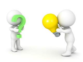 3D illustration depicting the concept of offering a solution to a problem