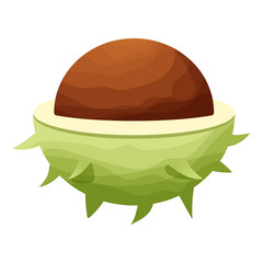 Chestnut icon, cartoon style