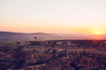 The famous tourist attraction of Cappadocia is an air flight. Cappadocia is known all over the world as one of the best places for flights with balloons. Cappadocia, Turkey.