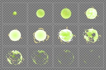 Toxic explosion special effect animation frames