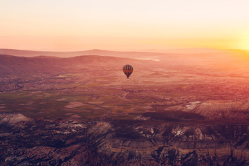 The famous tourist attraction of Cappadocia is an air flight. Cappadocia is known all over the world as one of the best places for flights with balloons. Cappadocia, Turkey.