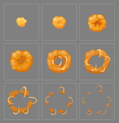 Fire explosion special effect animation frames