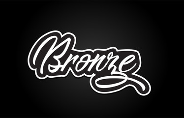 bronze word text banner postcard logo icon design creative concept idea