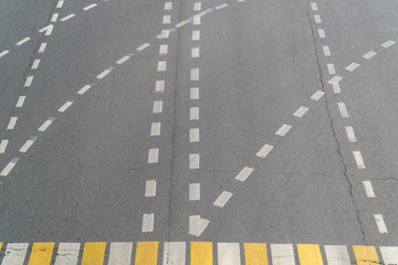 Road marking and pedestrian crossing at the intersection