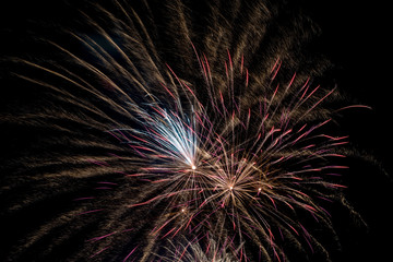 Fireworks isolated on dark background