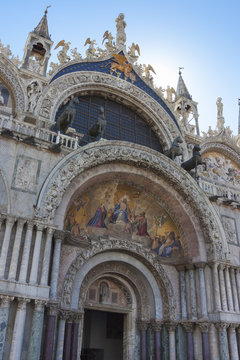 View of Major Portal of St. Mark's Basilica, Venice, Italy