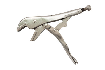 Locking Pliers,isolated on white background with clipping path.
