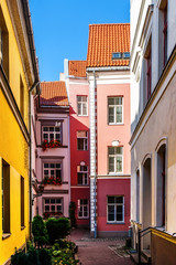 Colorful buildings in Old Riga city, Latvia