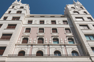 detail of architecture of a typical building of bilbao