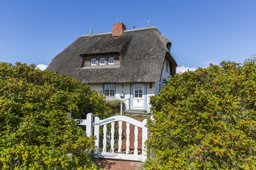 Traditional thatched roofed house in Germany
