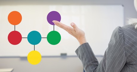 Open hand with mind map