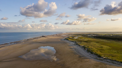 Aerial view of the beach at Sankt Peter Ording, Germany