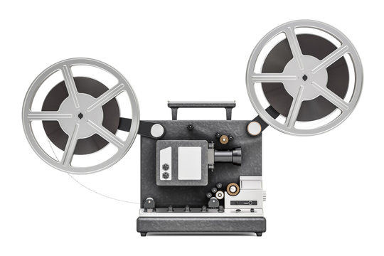 cinema projector side view, 3D rendering