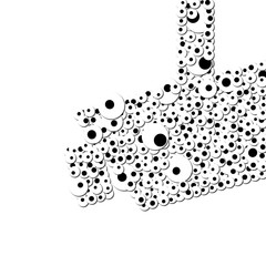 surveillance camera made of  looking eyes