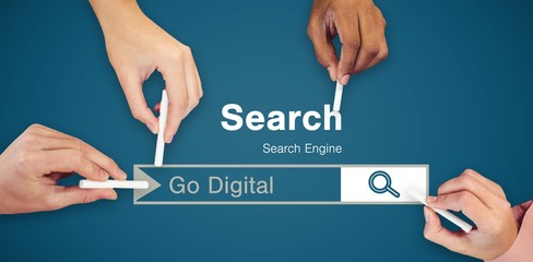 Composite image of cropped hands holding chalks