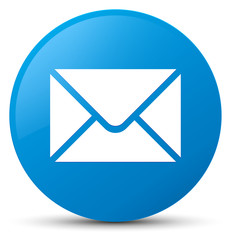 Email icon cyan blue round button