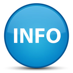 Info special cyan blue round button
