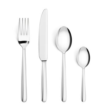 Set of fork, knife and spoons isolated on white. Vector illustration. Ready for your design.