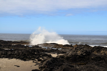 Fototapeta na wymiar Oregon Coast Waves Splash