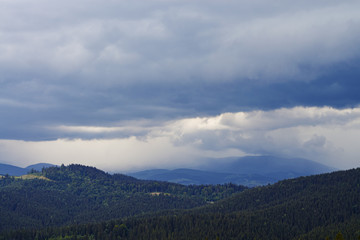 Picturesque vista of Carpathian mountains