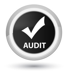 Audit (validate icon) prime black round button