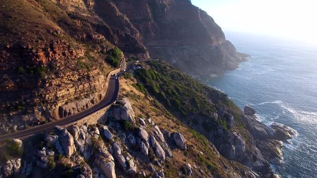 Aerial Shot Of Chapman's Peak Road in Cape Town, South Africa