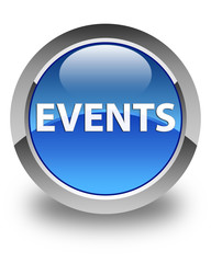 Events glossy blue round button