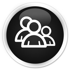 Group icon premium black round button
