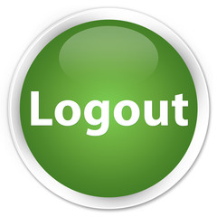 Logout premium soft green round button