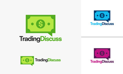 Trading Discuss logo template, Currency Forum logo Designs vector