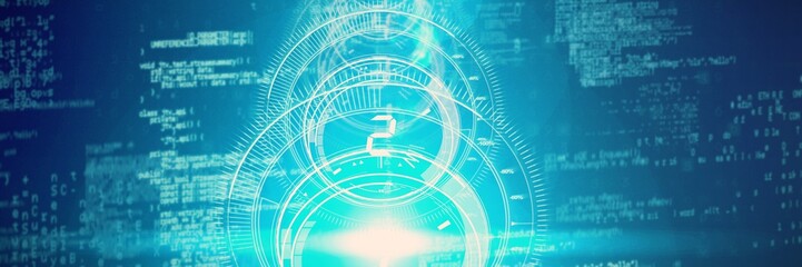 Several interface dial number 2 in dark blue background with