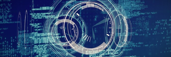 Interface dial with blue background