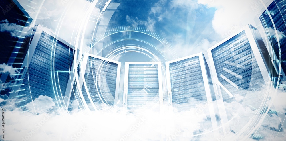Aufkleber composite image of circle interface with percentage in blue