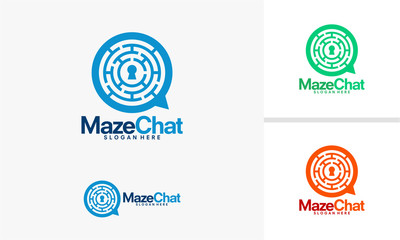 Maze Chat logo template, Maze Creator Discuss logo designs vector